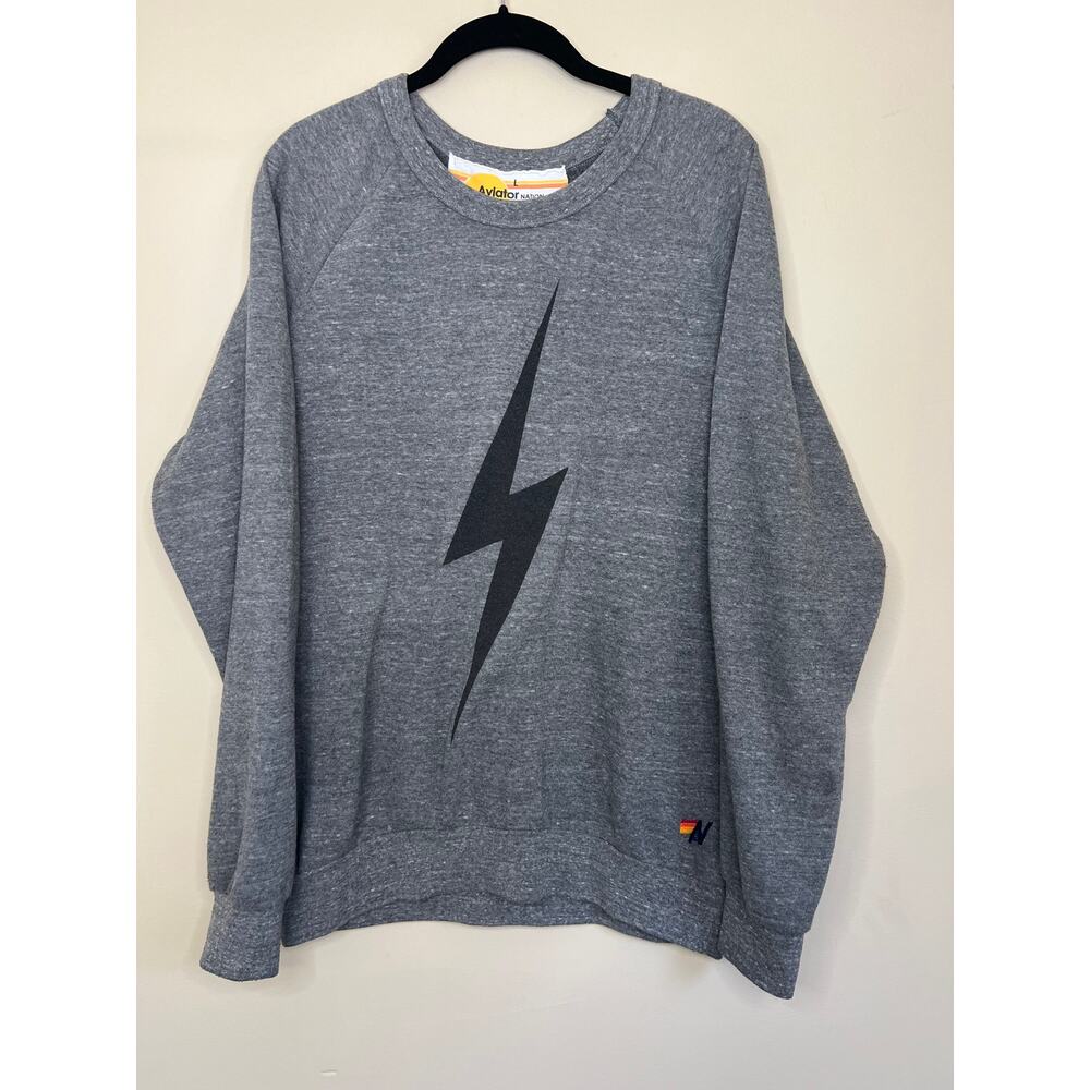 Aviator Nation Gray Lightning Bolt Sweatshirt